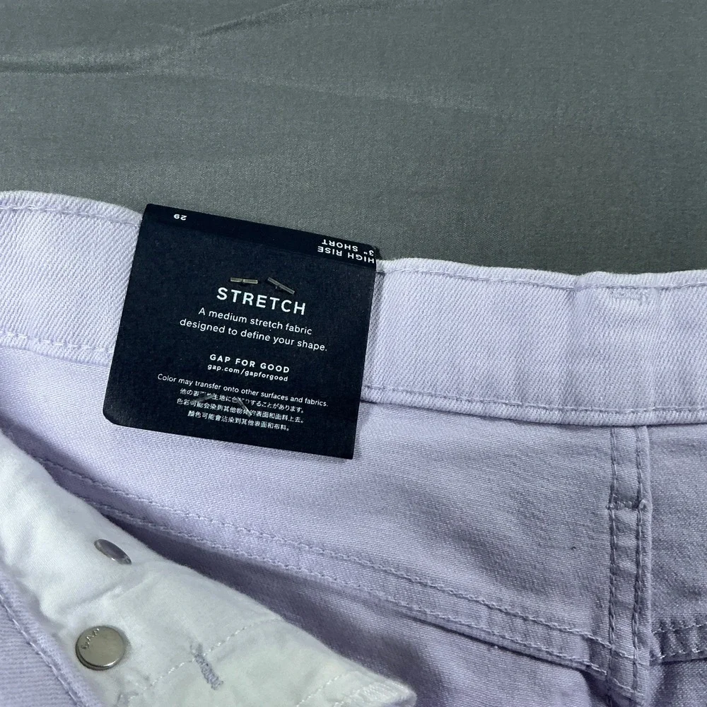 Gap Denim Womens High Rise 3 Inch Short Lavender Purple Stretch Size 29 NWT